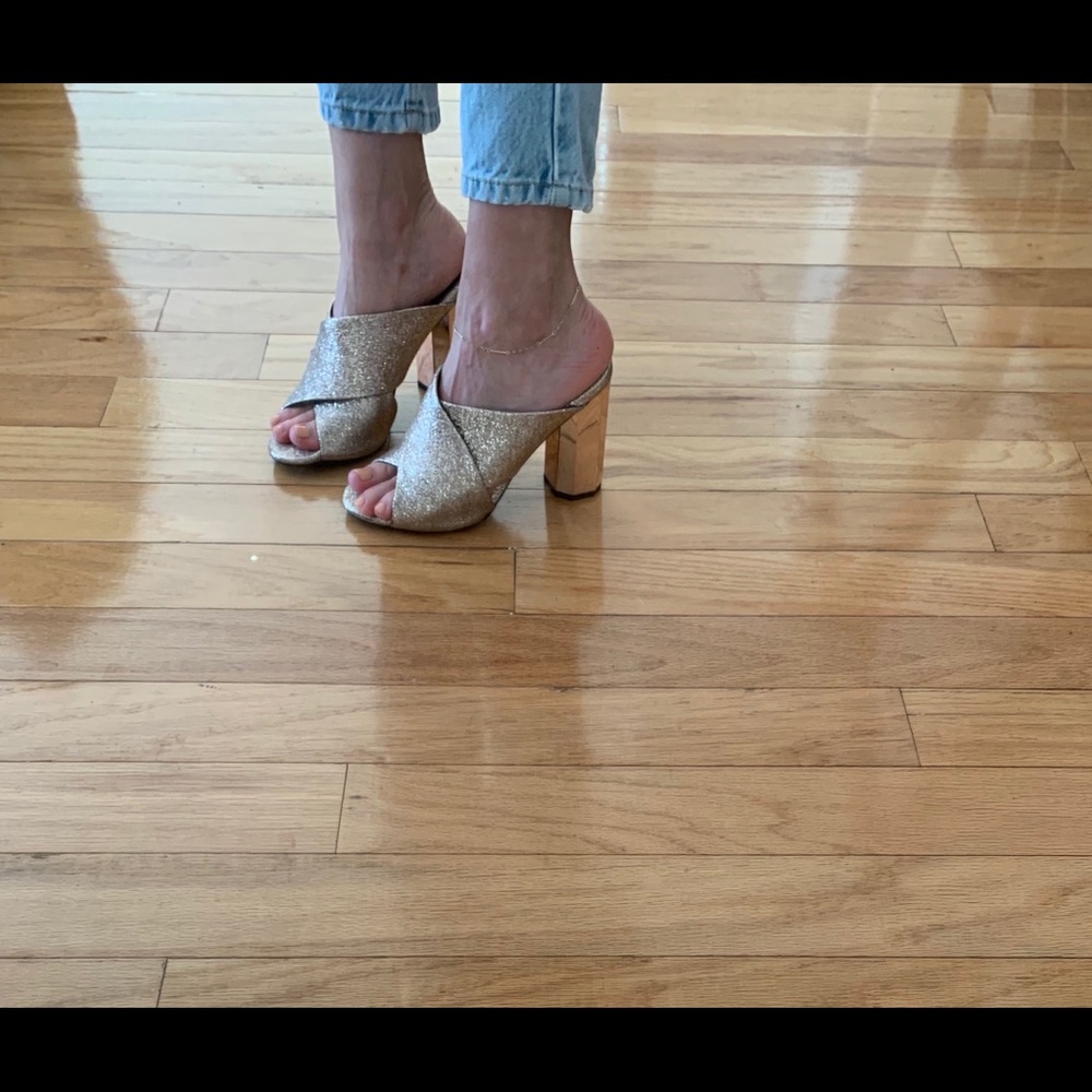 Topshop Pink Glitter Heel Sandals